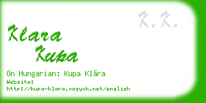 klara kupa business card